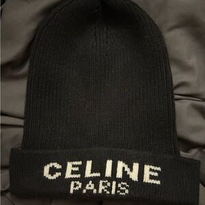 Celine Styled Black Knit Beanie